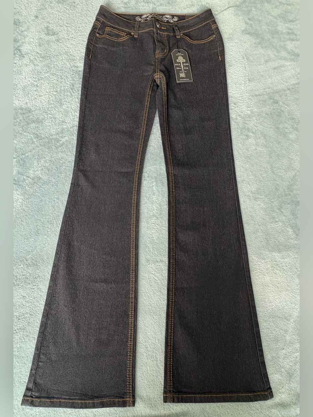 NWT Wax Jean Women's Size 7 Black Bootcut Stretch Jeans Low Rise
